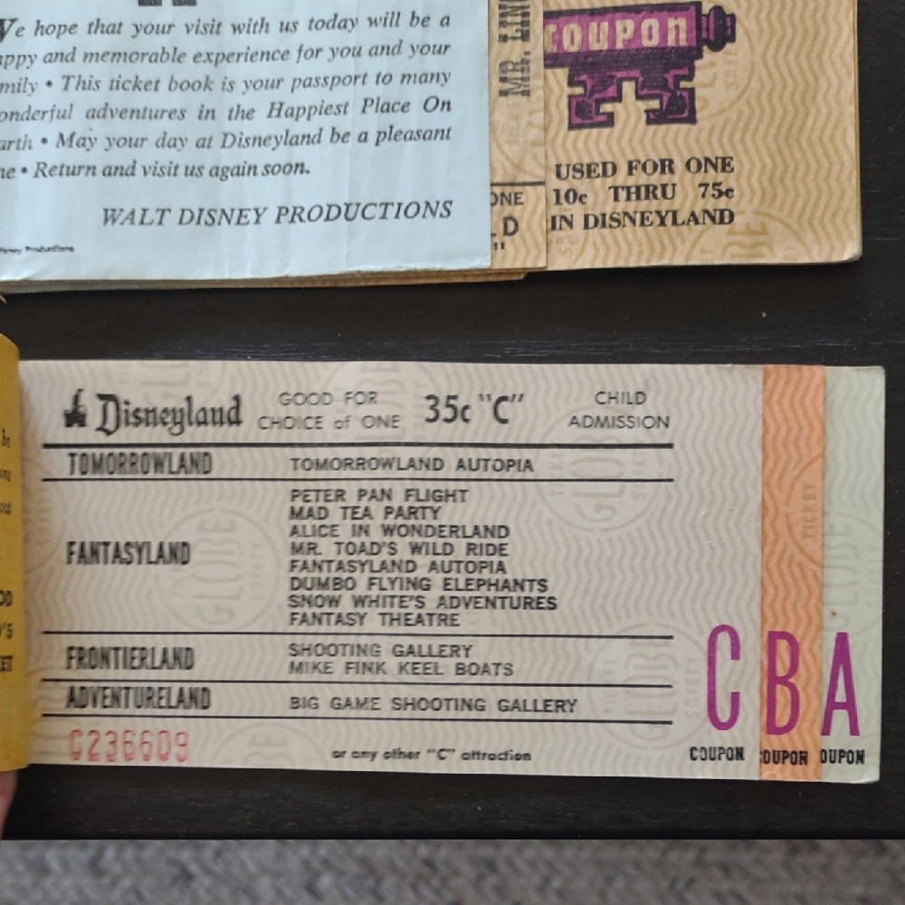 Vintage Disneyland Ticket Book - Picture 3 of 9